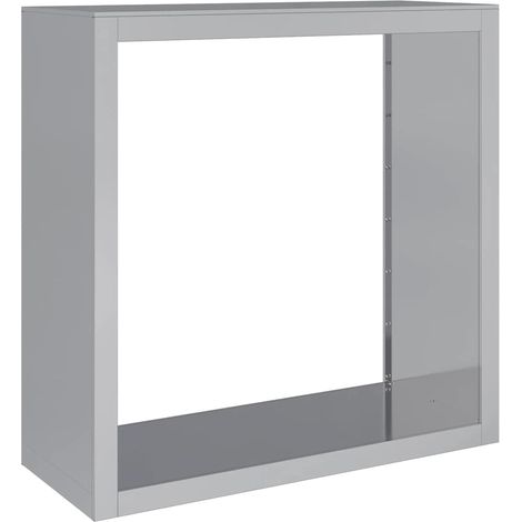 Porte-bûches Portant de bois de chauffage 100x40x100 cm acier galvanisé CFW88579 (1/5)