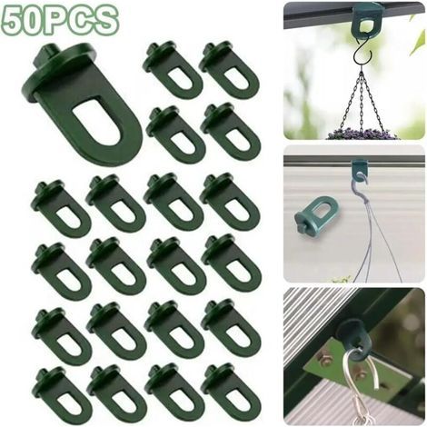 Lot de 50 attaches Ă clip pour serre, en plastique, pour support de pot de fleurs, fournitures de jardinage (1/3)