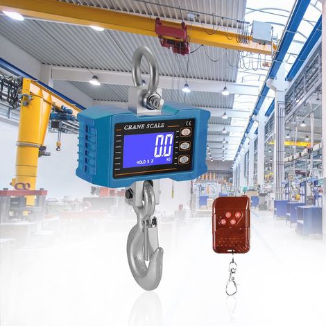 Échelle suspendue Balance de grue numérique super claire rechargeable avec télécommande Échelle suspendue électronique de haute précision de 1000 kg Balance à crochet robuste industrielle (1/5)
