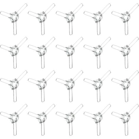 Clips à ressort à trois branches pour abat-jour, utilisés pour soutenir les abat-jour, 20 pièces par paquet, en fer. (1/5)