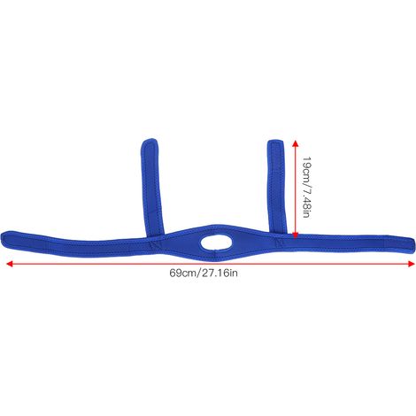 Sangle Mentonnière Anti Ronflement Réglable - Aide au Sommeil Bleu (1/5)
