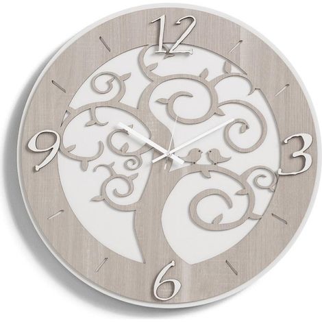Orologio da parete moderno ALBERO DELLA VITA in legno laminato diametro 30cm BRC (1/2)