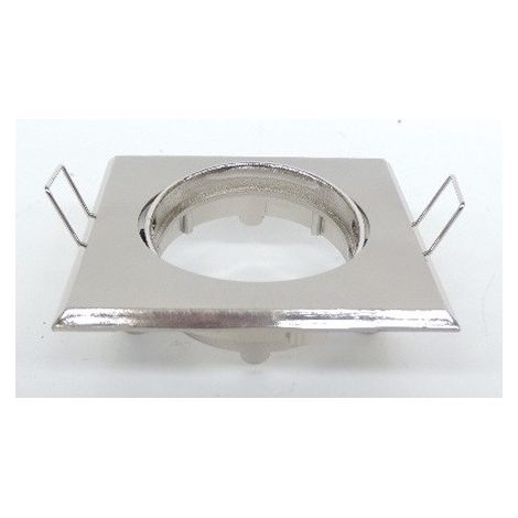 Spot encastré carré collerette 84x84mm orientable alu brossé pour lampe GU5.3 (non incl) avec douille 12V BENEITO FAURE 222238W (1/2)