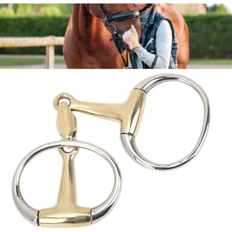 Mors à anneaux libres pour cheval de 135 mm, en acier inoxydable et charnière en cuivre, idéal pour les activités de plein air. (1/5)