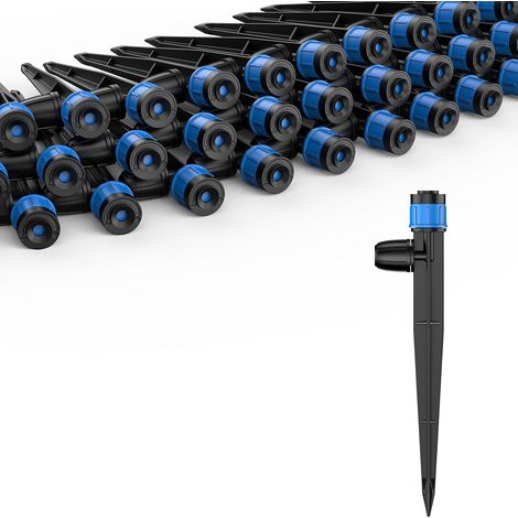 30 pièces émetteurs goutte à goutte, pour tuyau d'irrigation 6 mm, arroseurs avec jet réglable 360°, goutteurs pour système d'arrosage de jardin (1/5)