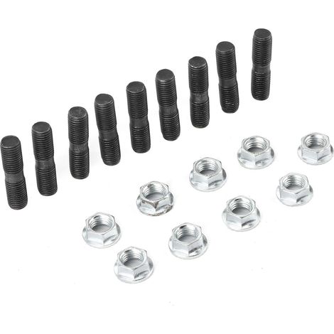 Dioche Goujon D'échappement M10X1.25 Goujon Collecteur D'échappement Goujons Acier Inoxydable 9 Pièces M10X1.25 Goujons écrous Kit Voiture Véhicule Accessoire (1/5)