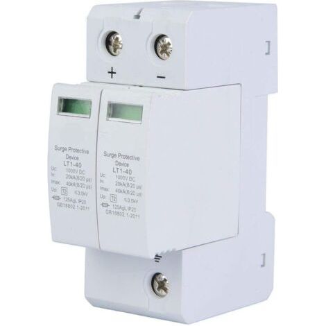 Parafoudre Photovoltaïque Protecteur 2P20KA 1000DCFoudre Ménage Dispositif Protection Montée Subite (1/5)