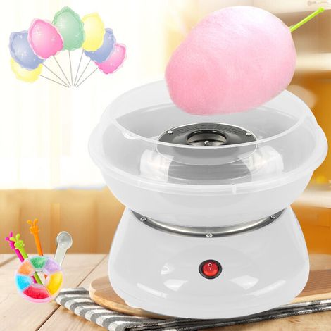 Zuckerwattemaschine mit 10 Bambusstäbchen und 1 Löffel, 27 x 26 x 18 cm, weiß – Kindergröße