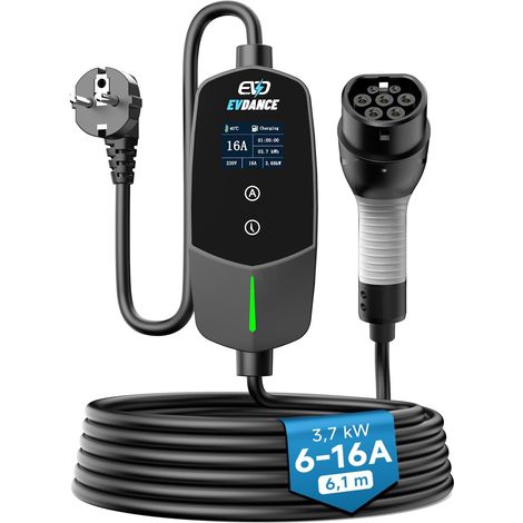 Electric Car Charger 3.68 KW, 6-16 A, 0-12 Hours Programmable, 6.1 m (1/5)