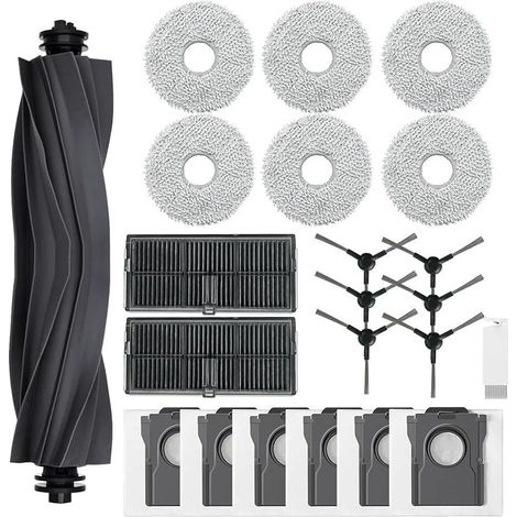 22-Piece Accessory Kit for Dreame L10s Ultra Gen 2/L10s Pro Ultra Heat/X30 Ultra/Mova E30 Ultra with 1 Main Brush, 6 Vacuum Bags, 6 Mop Pads, 6 Side Brushes, and 2 HEPA Filters (1/5)