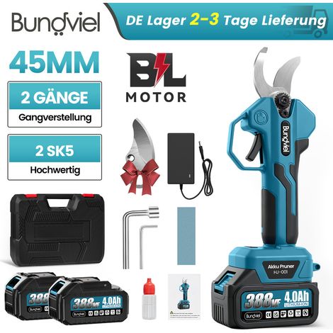 Elektrische Gartenschere 45mm,21V 2 x 2Ah Lithium-Batterie, 600W professionelle Akku-Astschere für Garten und Obstgarten (1/5)