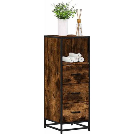 Badschrank Räuchereiche 35x37,5x100 cm Holzwerkstoff
