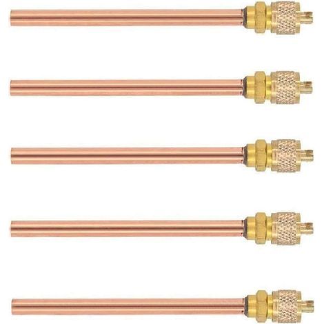 5 pièces Vanne d'accès de service 1/4'' SAE x 1/4'' OD x 4'' Stem Core AC Refrigeration (1/5)