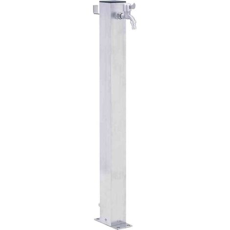 100 cm quadratische Gartenwassersäule aus Edelstahl (1/4)