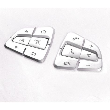 12 pezzi compatibili con adesivi per pulsanti del volante Mercedes Benz Classe C 2014-2018/Classe V 2015-2020/Classe GLC 2015-2019, interruttori decorativi per pulsanti del volante - C (1/4)
