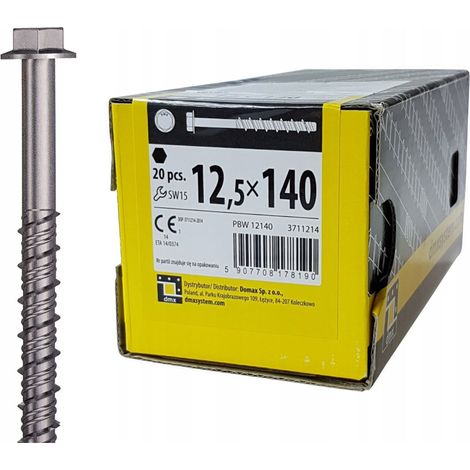 Boîte de 20 vis d'ancrage béton 12,5 x 140