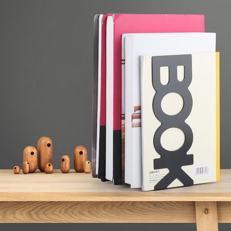 Serre-livres décoratifs en métal, figurines littéraires pour bureau et étagère - Ornement de bibliothèque (20,8 cm) (1/4)
