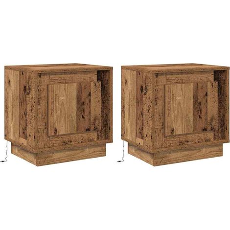 Lot de 2 Cabinet de chevet,Table de chevet,Table de nuit avec Bois ancien 44 x 34,5 x 45 cm CFW258448 (1/5)