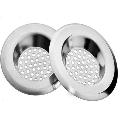 Crépine d'évier / crépine de vidange en acier inoxydable, paquet de 2 (1/3)