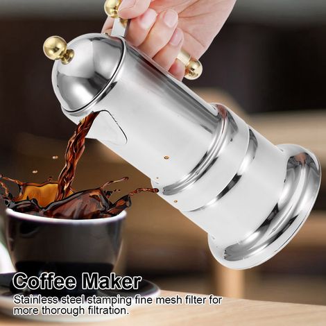 Cafetière italienne Moka en acier inoxydable avec soupape de sécurité, 200 ml (1/5)