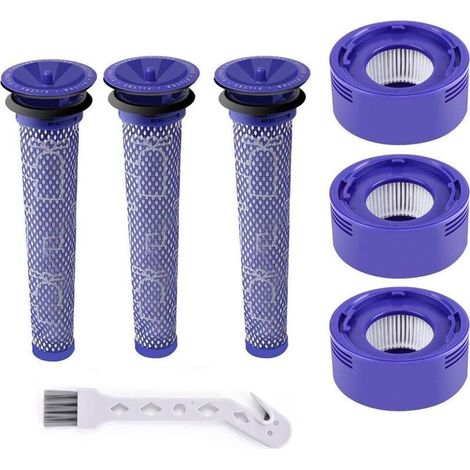 Filters for Dyson V7 and V8, replacement filters for Dyson, Absolute and Animal vacuum cleaners, 3 HEPA post-filters and 3 pre-filters for Dyson V7 and V8 (1/5)