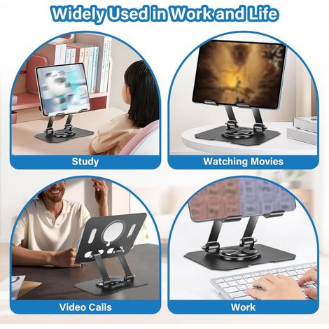 Support Tablette, Support de Moniteur transportable Pliable, Support de Tablette de Bureau Réglable, Rotative à 360 (1/5)
