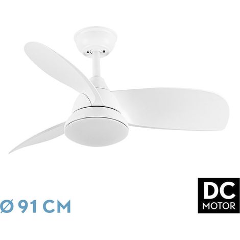 Abrila -Ventilator DC ATOMO Farbe Weiß mit threeblades 33 Temperaturen - de Licht Mit Zeitschaltuhr und Fernbedienung inklusive Rahmenhausstil und Boho Chic (1/2)
