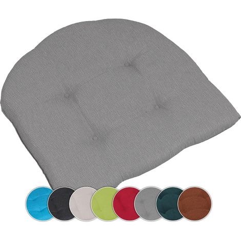 Sitzkissen Stuhl 41x41 Halbrund Atmungsaktives Sitzkissen UV-beständiges Sitzpolster Gartenstuhl Stuhlkissen Outdoor waschbar (1/5)