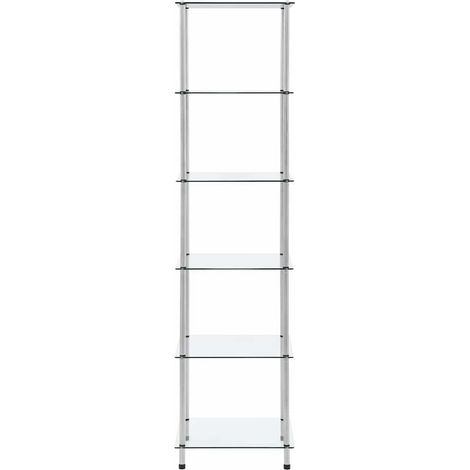 vidaXL Estantería 6 niveles cristal templado transparente 40x40x160 cm (1/2)