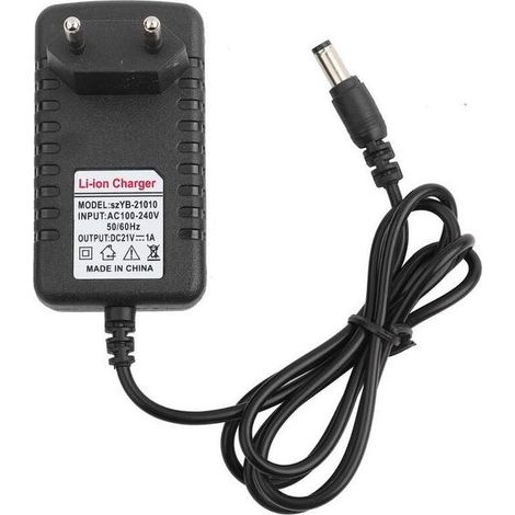 Adaptateur de charge 21 V/1 A avec fil de cuivre épais pour batteries Li-ion, chargeur de batterie lithium adaptatif, prise UE, chargeur pour outils électriques (1/5)