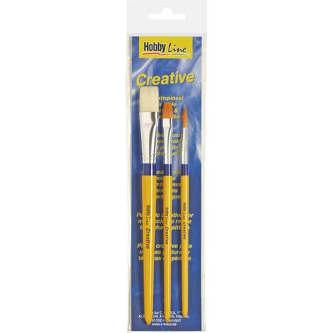 Kreul Hobby Line Universalpinsel Synthetics und Borste 3er Set Pinsel & Stifte