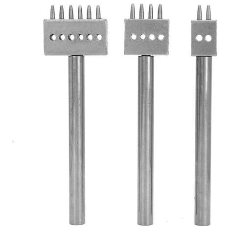 BUNTHAUS Outil de couture du cuir avec embouts à griffes de différentes tailles, ensemble de 3 outils de perforation pour laçage, couture et travaux manuels en cuir (5 mm). (1/5)