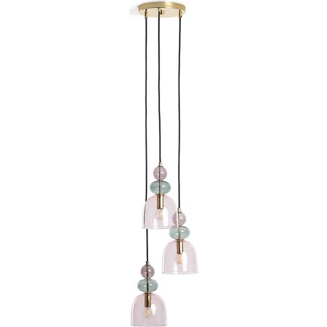 LEDKIA – Suspension métal et verre Tri Baudelaire – Design vintage – Câble de suspension réglable – Ampoule E27 non incluse (1/5)