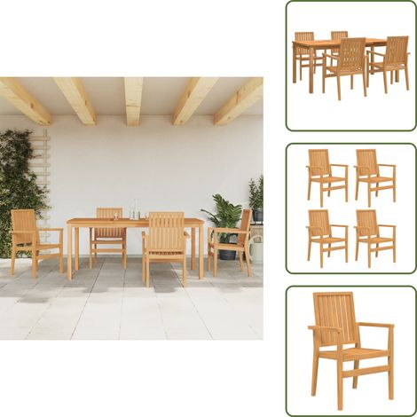 The Living Store Set da Pranzo per Giardino 5 pz in Legno Massello di Teak - Tavolo da pranzo in legno