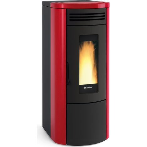 Termostufa a Pellet Idro Nordica Extraflame Costanza 5.0 Erm/Vent 16 kW Bordeaux Classe A+