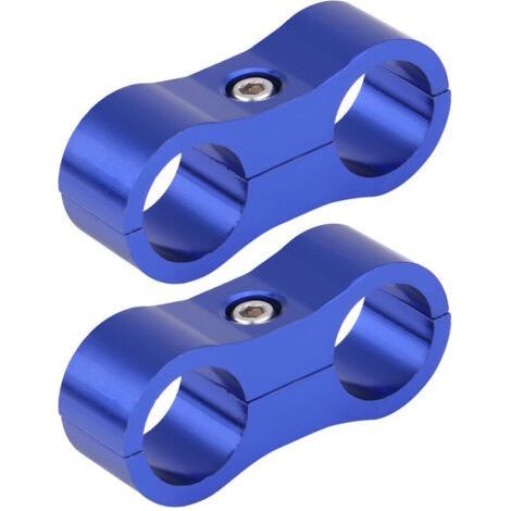 AN6 braided hose splitter, 2 pieces, fitting clamp, universal blue adapter bracket (1/4)