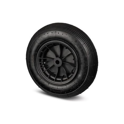 Roue pneumatique - corps en polypro - moyeu lisse - noir - Alésage ø 25 mm - TENTE (1/2)