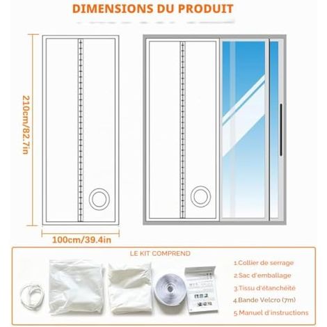Joint de porte pour climatiseurs mobiles 100x210cm (1/4)