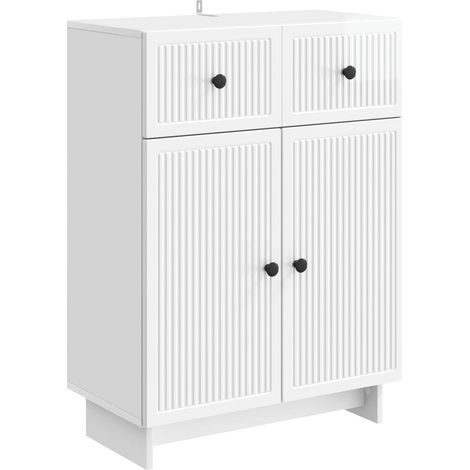 vidaXL Credenza Bianco Lucido 66 x 34,5 x 90 cm Legno