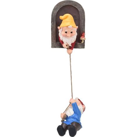 deco jardin exterieurStatue de Gnome d'Arbre pour Jardin Sculpture Elf à Grimper Résine Colorfast Décor de Pelouse (1/5)