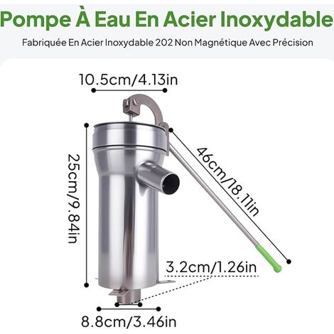 Manual Water Pump Stainless Steel Water Ponds for Outdoor, Home, Garden (1/2)