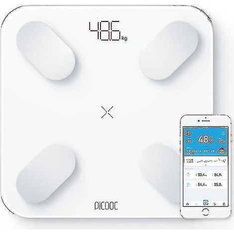 JANMIR-Mini pèse-personne intelligent (Bluetooth) (Blanc)