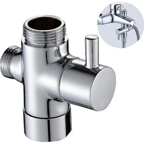 Ecleanfy - Robinet inverseur de baignoire/douche, robinet inverseur 3 voies en laiton massif, adaptateur de douche G 1/2 pouce, interrupteur (1/3)
