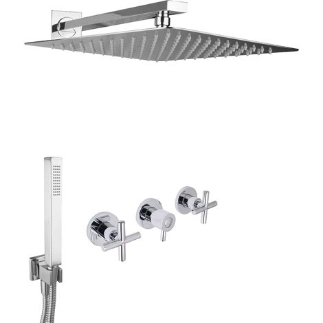 PaulGurkes Ensemble de Douche XXL Encastré Douche Pluie 40cm
