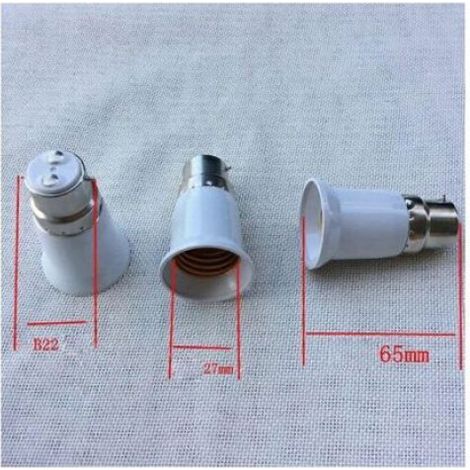 Adaptateur B22 vers E27 - Pour Douilles Ampoules Baïonnette à Vis Edison - Compatible Spots Encastrés - Lot de 5 (1/4)