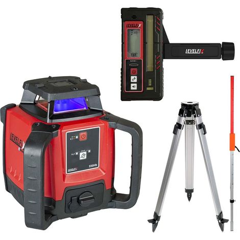 Set Laser rotatif horizontal Levelfix 550Hb + Trépied 1,8 m + Mire de mesure - NETIM - 554513