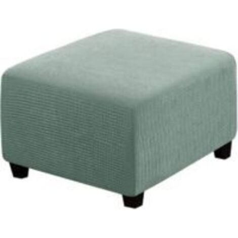JSSEVN - Stretchable elastane cover for square pouf – Stain and tear protection – Easy installation with elastic – Grey green (1/5)