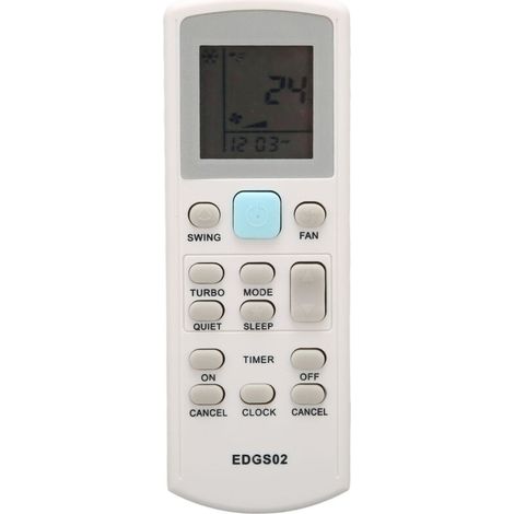 Climatiseur télécommande boutons sensibles LED noir sous-titres télécommande de remplacement pour climatiseur ECGS02 blanc (1/5)