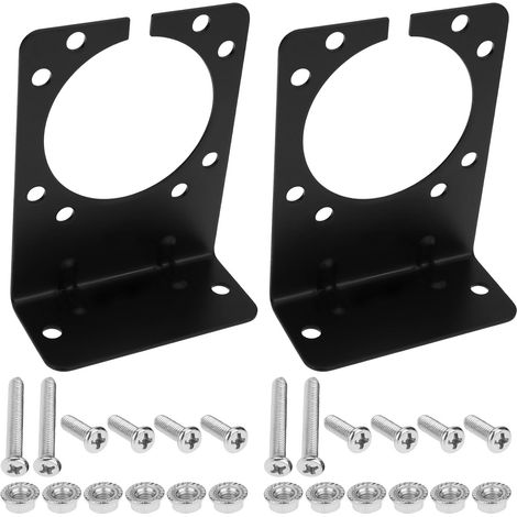 Support de Montage pour Prise de Remorque 2X pour Connecteurs 7 Et 13 Broches Support Métallique Noir Coudé pour Prise (1/5)