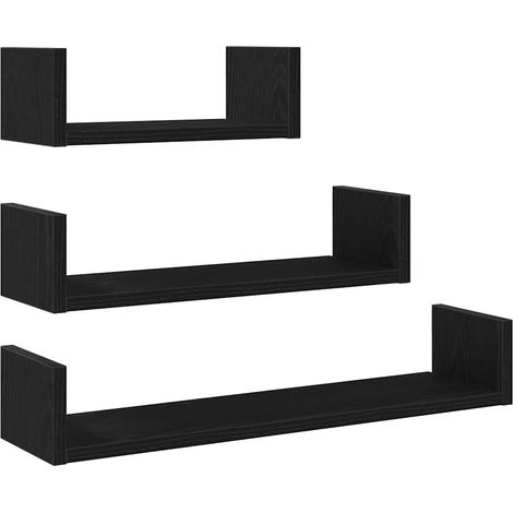 Maison Exclusive - Wandregale 3 Stk. Schwarz Eichen-Optik Holzwer
